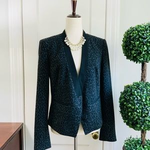 LOFT NWOT Black Leopard Print Dressy Blazer Jacket